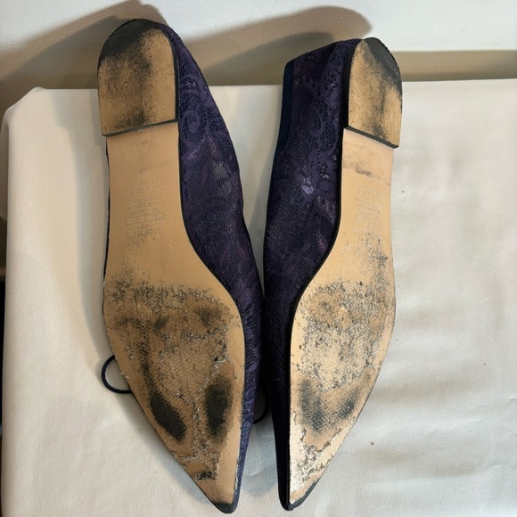 ZARA COLLECTION Sz 40 Pointy Ballet Flats Sheer Lace Tiny Bow Shoes - Picture 10 of 10